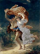 Краса и творчество | Бегущие от грозы (по картине Пьера Огюста Кота). Размер - 25,3 х 34,1 см