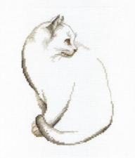 Набор для вышивания крестом Crystal Art Серый котик. Размер - 19 х 22 см.