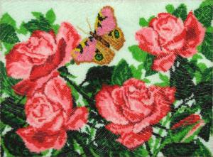 Butterfly | Бабочка и розы. Размер - 36 х 27 см.