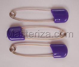 Булавки детские,цвет фиолетовый,длина 57-58 мм,уп.3 шт