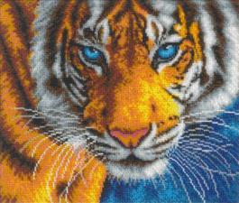 Русская искусница | Взгляд тигра (полная зашивка). Размер - 31 х 26 см