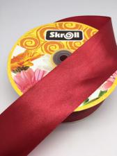 Лента атласная Skroll,50 мм,цвет № 156 (тёмно-красный)