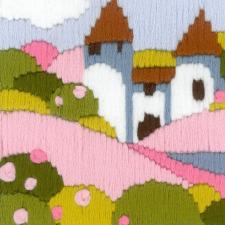 Риолис | Набор для вышивания длинным стежком "Розовый сад". Размер - 12 х 12 см