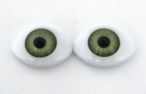Глазки для кукол овальные (половинки). Цвет (зелёный)