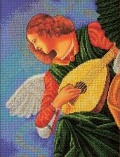 Радуга бисера (Кроше) | Ангел "Музицирующий ангел. Терцо". Размер - 26 х 35 см.