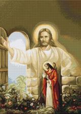 Набор для вышивания крестом Luca-S "Иисус стучащийся в дверь". Размер - 31 х 42,5 см.