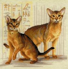 Риолис | "Абиссинские кошки". Размер - 40 х 40 см.