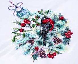 Рисунок на шелке для вышивания бисером "Рождественский шар"
