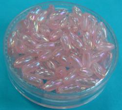 Бусины фигурные "рис",4х8мм,розовый перламутр(А48)
