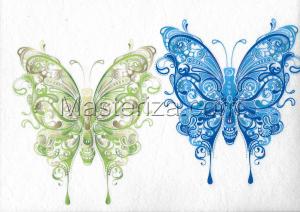 Фетр с рисунком "Бабочки", арт.FP-BF-19, 19х28 см