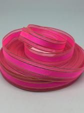 Лента атлас/органза декоративная,17 мм,цвет 1027 (розовый)