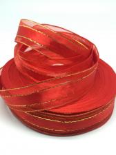 Лента атлас/органза декоративная,25 мм,цвет 1026 (красный)