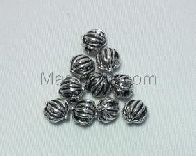 Бусины металлические (серебро),КМ143,10 шт