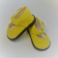 Туфли лаковые с ремешком на липучке,7 см,цв.жёлтый
