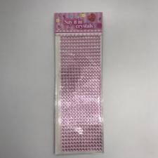 Стикер "Клеевые стразы круглые",6 мм,14х36,цв.розовый