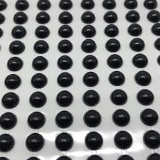 Декоративный стикер с клеевыми круглыми полубусинами,8 мм,цв.чёрный