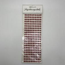 Декоративный стикер с клеевыми круглыми полубусинами,8 мм.цв.красный