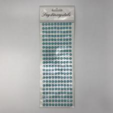 Декоративный стикер с клеевыми круглыми полубусинами,8 мм,цв.голубой