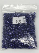 Перламутровые полубусины "Круг",4мм,20г,синий(94)
