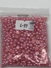 Перламутровые полубусины "Круг",4мм,20г,розовый(99)