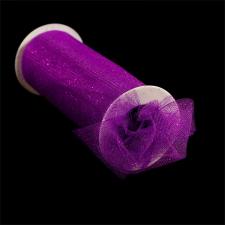 Фатин с глиттером,средней жёсткости,на шпульке,15 см,цв.фиолетовый