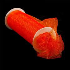 Фатин с глиттером,средней жёсткости,на шпульке,15 см,цв.оранжевый