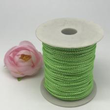 Шнур декоративный плетёный с люрексом,круглый,2мм,светло-зелёный/серебро (№4),100 ярдов (91,44 м)