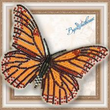 Набор для вышивки бисером на прозрачной основе "Бабочка "Данаида Монарх""