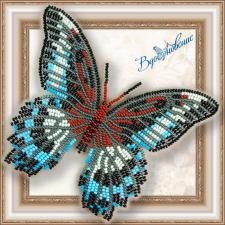Набор для вышивки бисером на прозрачной основе "Бабочка "Парусник Полимнестор""