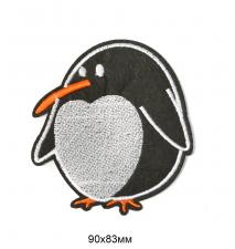 Термоаппликация "Пингвин",9х8,3 см,цв.чёрный/серый