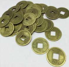 Подвески-монеты для рукоделия,24 мм,цвет бронза,уп.50 шт