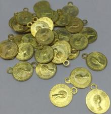 Монеты с подвесом для рукоделия,14 мм,цвет золото,уп.10 шт