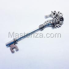 Металлическая подвеска "Ключ "Морской конёк"",цвет серебро