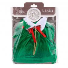 Одежда для Зайки Ми "Зелёное рождественское платье и листочек на ухо"