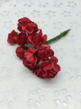 Букетик роз бумажный,цв.красный,12 шт