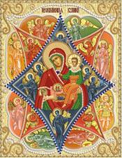 Икона Божией Матери "Неопалимая Купина". Размер - 18 х 21 см.