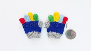 Перчатки для игрушек, вязаные,5-6 см,цвет синий/серый
