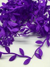 Декоративная тесьма с листочками,фиолетовый,10 м