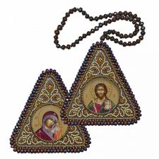 Новая слобода | Набор для вышивания бисером двухсторонней иконы "Богородица Казанская и Христос Спаситель""