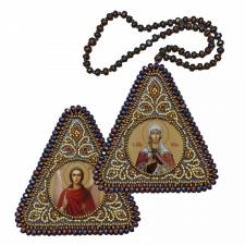 Новая слобода | Набор для вышивания бисером двухсторонней иконы "Св. Мц. Татиана и Ангел Хранитель"