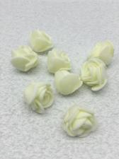 Роза из фоамирана,2 см,цвет молочный (ivory),10 шт