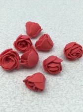 Роза из фоамирана,2 см,цвет красный (red),10 шт
