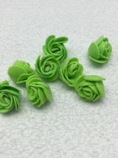 Роза из фоамирана,2 см,цвет зелёный (green),10 шт