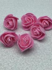Роза из фоамирана,3 см,цвет розовый (pink),10 шт