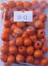 Деревянные бусины 10мм (20 г),цвет №03 (оранжевый)