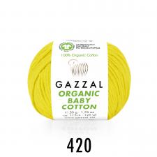 Пряжа Organic baby cotton (100% органический хлопок, 50 гр/115 м),420 жёлтый