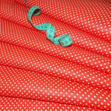 Ткань хлопок Горошек мелкий, 120г/м², 100% хлопок, шир.150см, цв.05 красный уп.3м