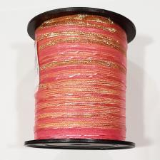 Лента капроновая "Розочка" арт.с3561г17 рис.8422 с метанитом шир. 10 мм цв.св.розовый-золото