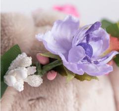 Зайка Ми в веночке и фиолетовом платье, мягкая игрушка BudiBasa,размер 18 см