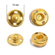 Кнопка пришивная металлическая TBY-BJ057​​​​​​​ 15 мм цв.золото